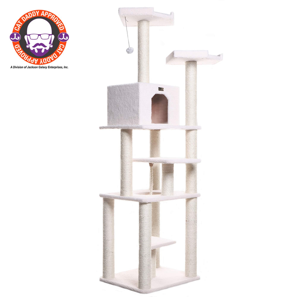 Cat Tree Model B7801, Alabaster, 32(L)X27(W)X78(H)