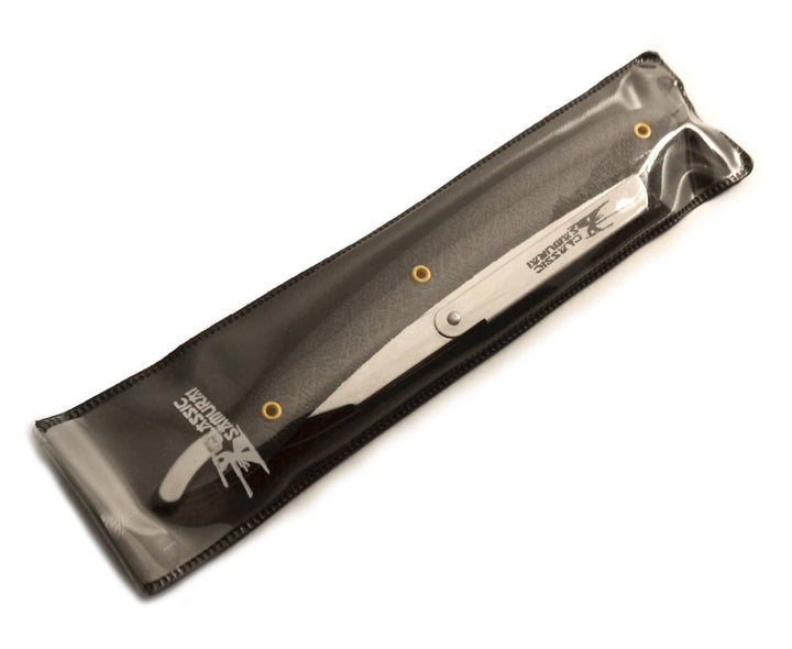 Black W/Pattern : Stainless Steel Professional Barber Straight Edge Razor with 100 Count Derby Single Edge Razor Blades (Black W/Pattern)