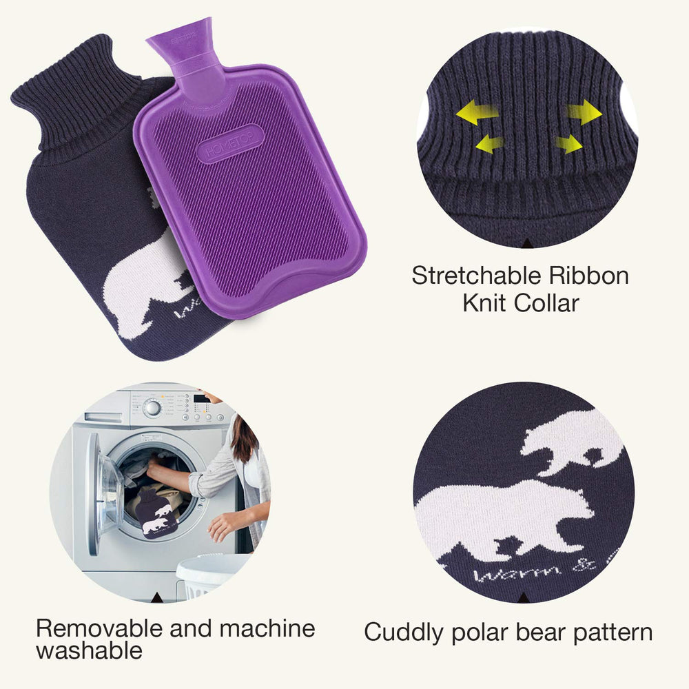 HomeTop Premium 2 Liter Classic Rubber Hot Water Bottle