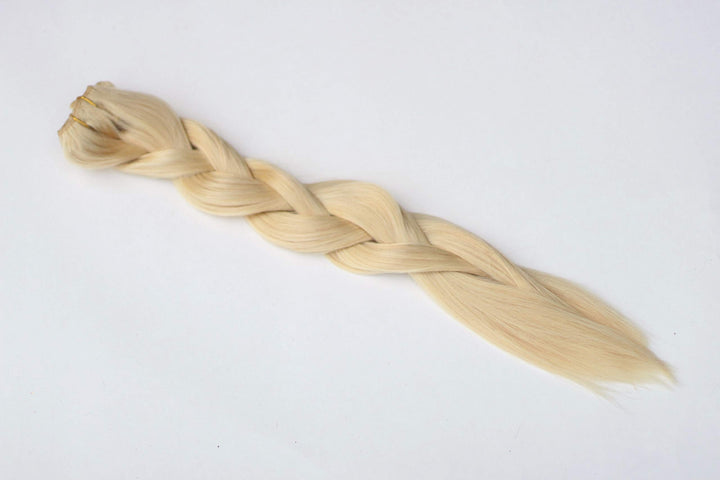 Tressmatch Thick To Ends 20 22 Remy (Remi) Human Hair Clip In Extensions Bleach/Light Blonde (Color #613) 10 Pieces Thick To Ends Full Head Luxury [Set Weight:5.3oz/150grams)