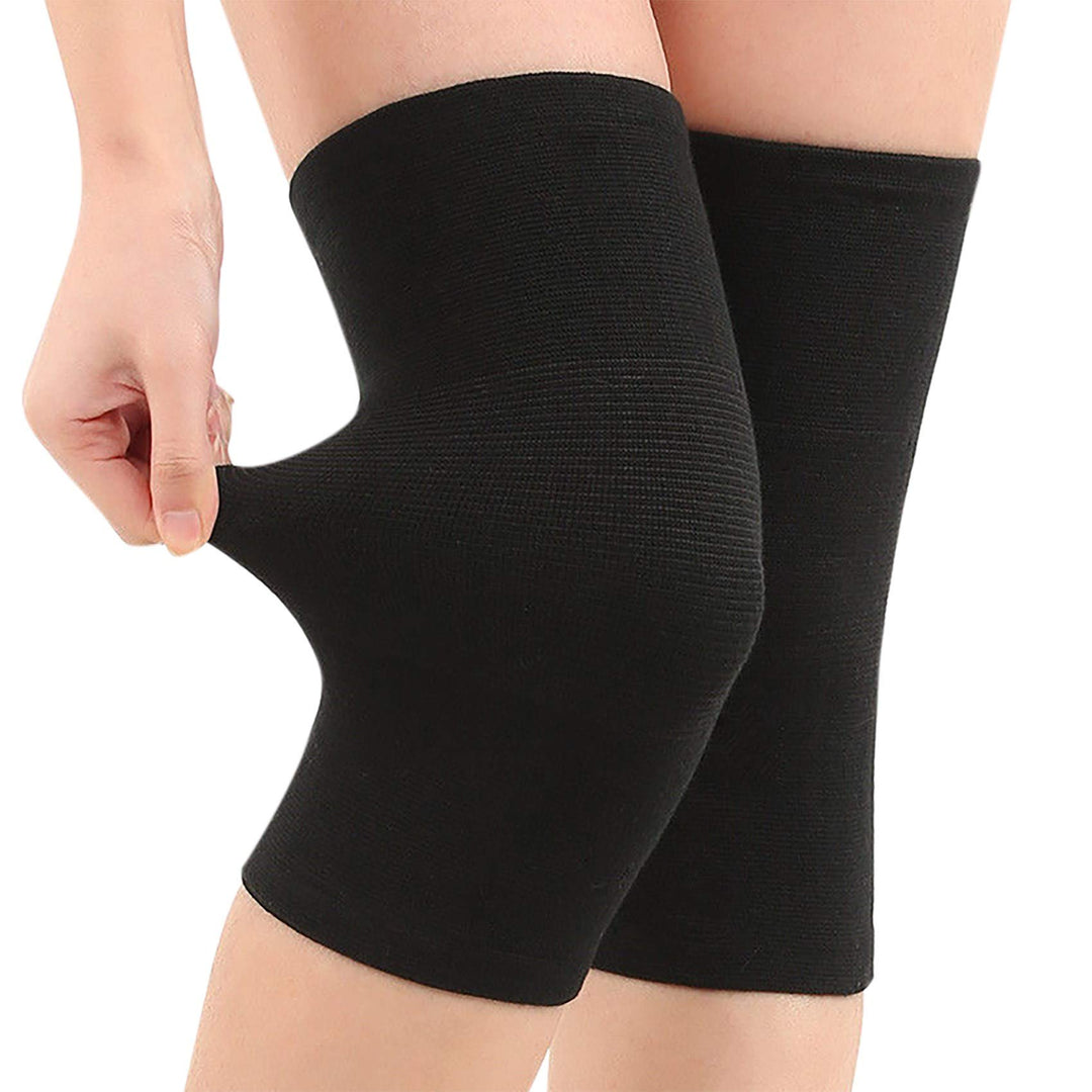 JUMISEE (One Pair) Cotton Knee Sleeves for Knee Support, Circulation Improvement & Pain Relief,Sport Compression for Running, Pain Management, Arthritis Pain Women Men (Black, X-Large)