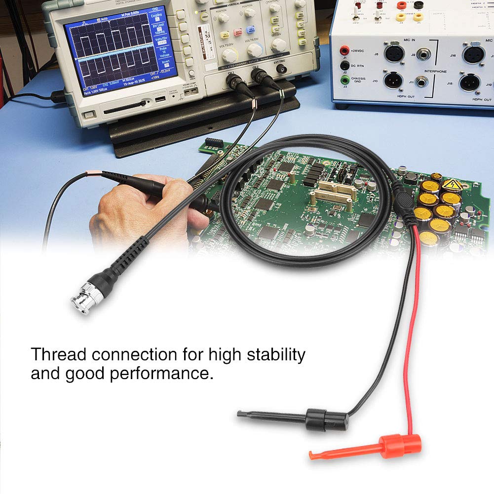 Signal Generator Cable,2Pcs BNC to Dual Coaxial Cable,Testing Hook Probe Waveform Generator,High Stability,for Oscilloscope with BNC Interface