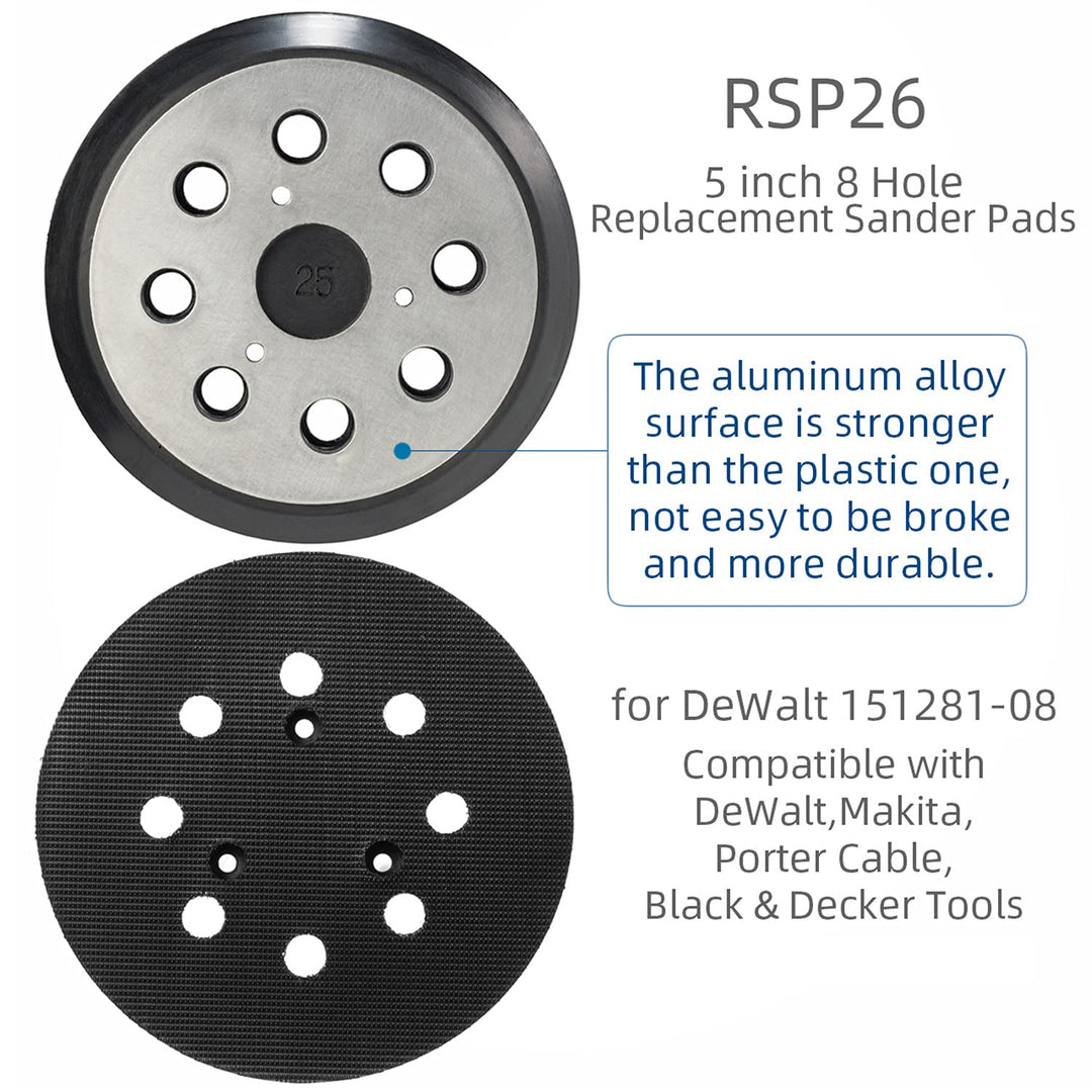 EAGLEGGO 5 inch 8 Hole Sander Hook and Loop Pad - RSP26