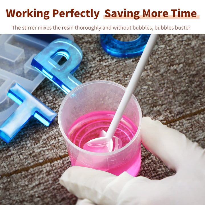 Epoxy Resin Mixer, Handheld USB Powered Resin Stirrer for Without Bubbles, Glitter Resin, Glazes and Paint, Resin Molds Mixing, Epoxy Glitter Tumblers Cups Making (Included 2 Pcs Paddles)