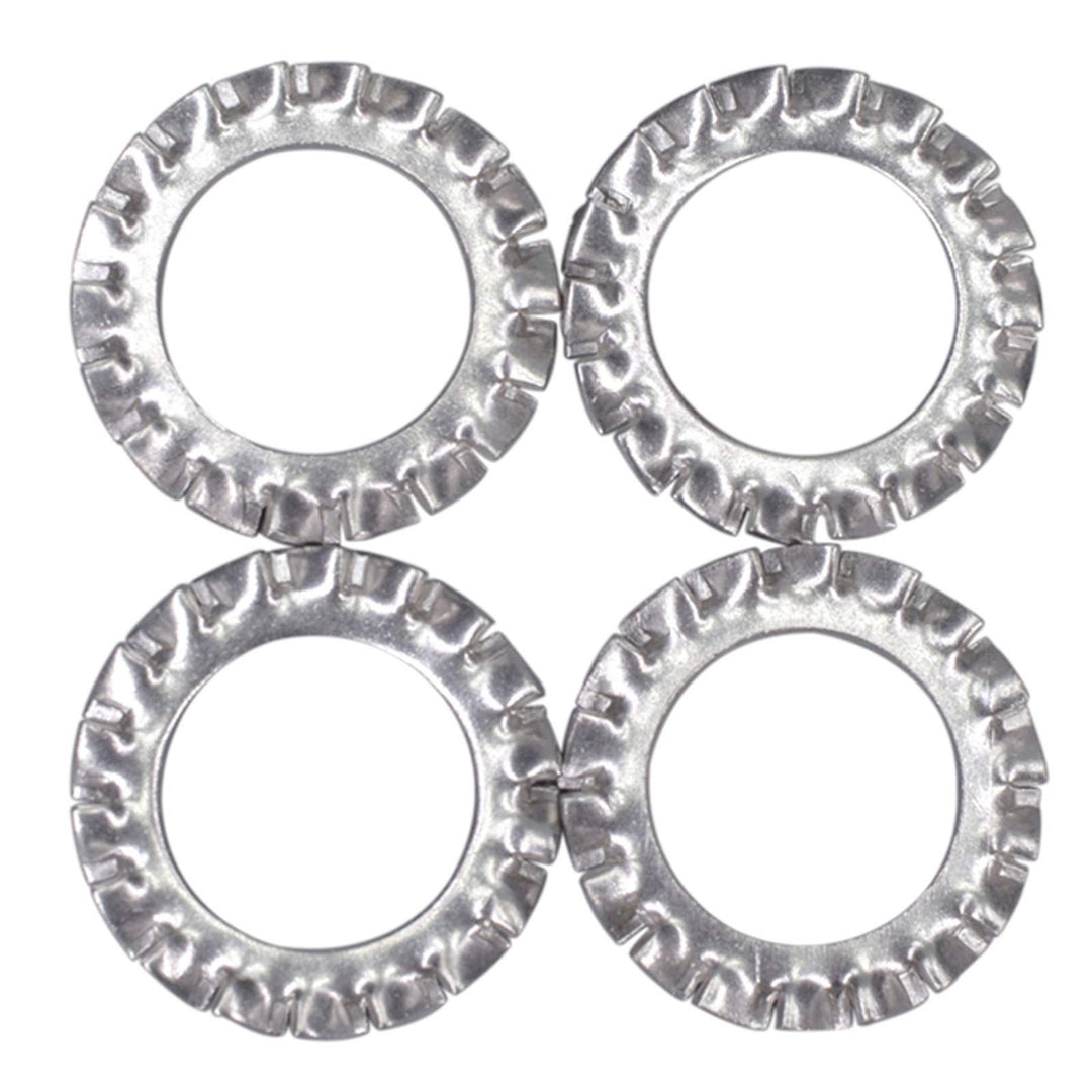 M4 304 Stainless Steel External Tooth Star Lock Washers Silver Tone(100Pcs)