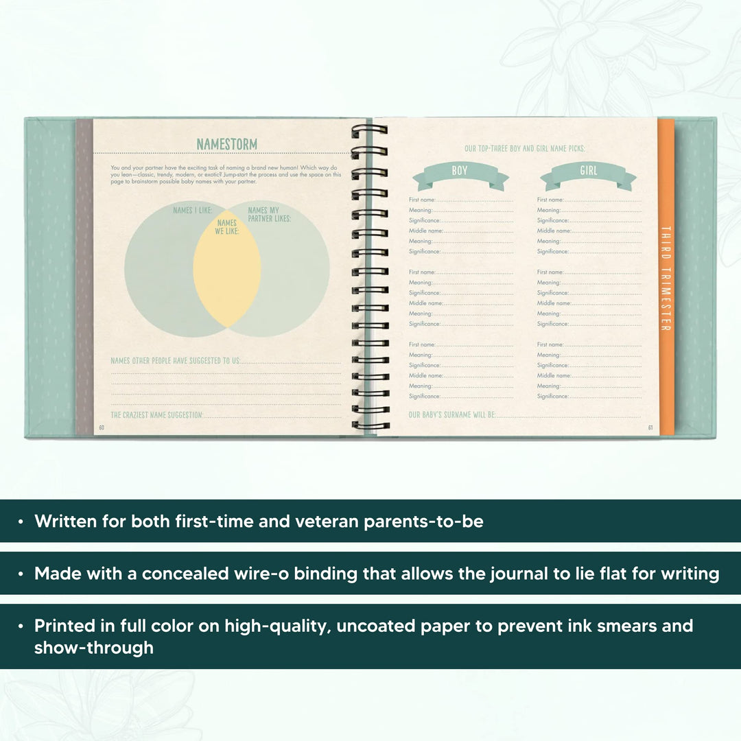 Guided Pregnancy Journal - Bump for Joy - 9 x 9 - Beautifully Illustrated Hardcover Journal with Storage Pockets Creates a Keepsake of Maternity Memories