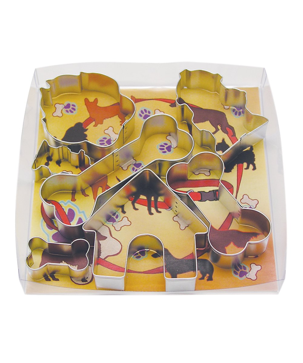 R&amp;M International Dog Cookie Cutters, House, 2 Fire Hydrants, Paw, 3 Bones, 7-Piece Set