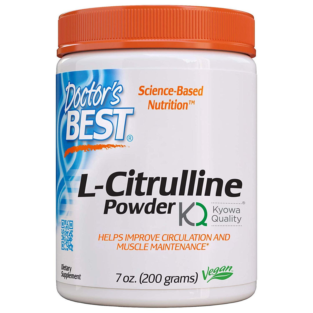 Doctors Best L-Citrulline Powder (Kyowa Quality), Supports Circulatory Health, Non-GMO, Gluten Free, Soy Free, Vegan Net Wt. 7 oz (200 Grams)