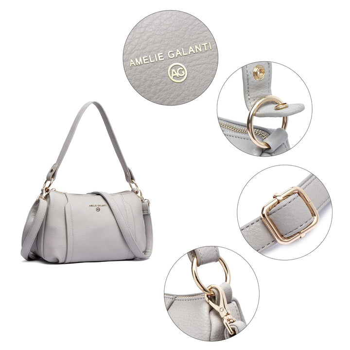 Small Medium Size Crossbody Bag purse for Women,leather Shoulder handbag with Adjustable Strap (991706-BLACK)