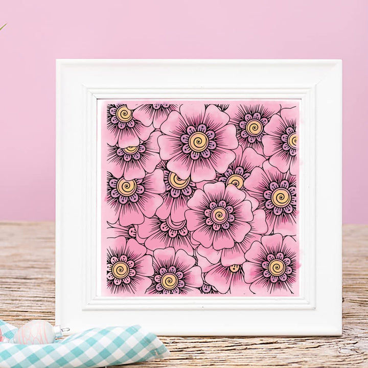 Bloom Flowers Background Clear Stamps for Card Making D