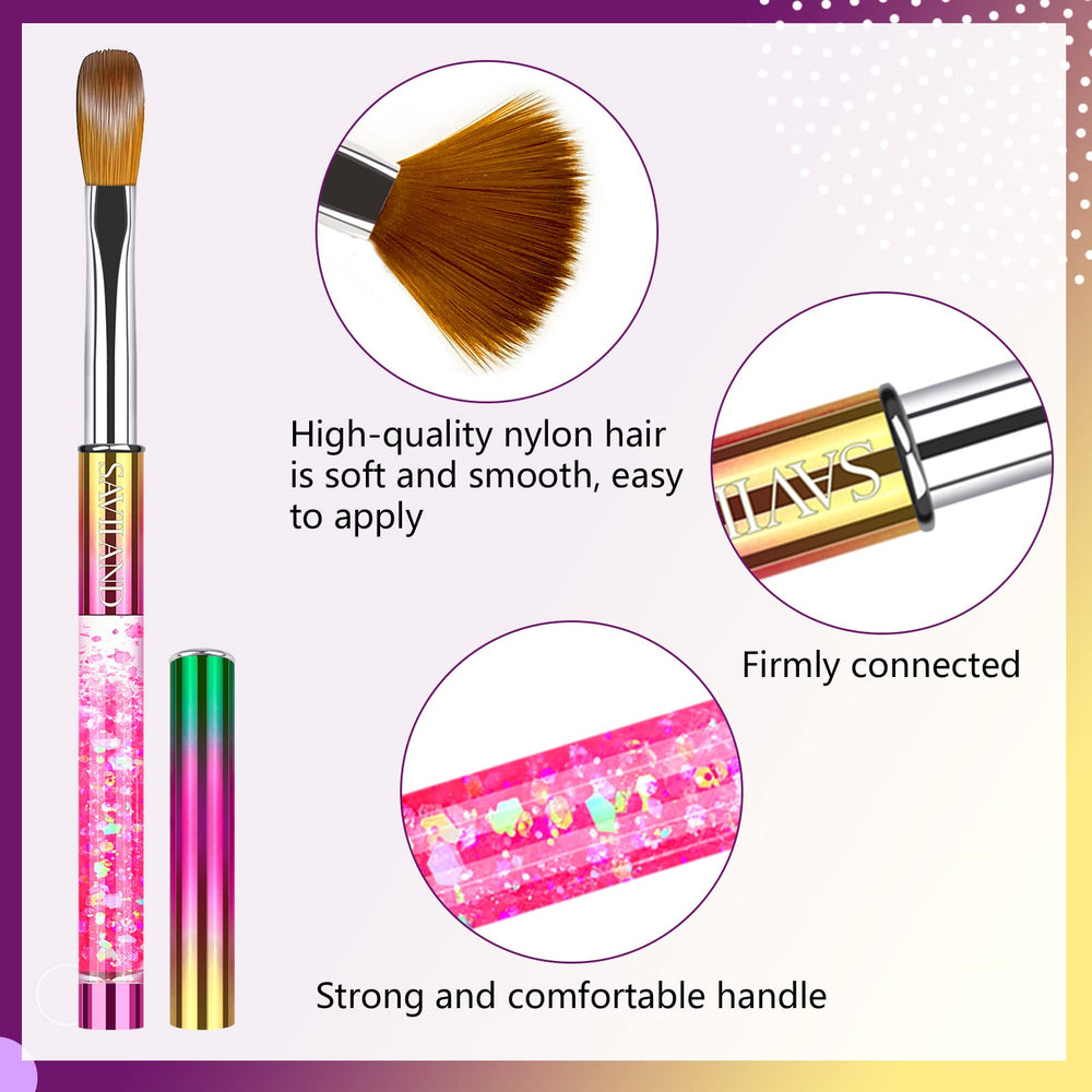 Acrylic Nail Brush Set - 2pcs Size8 & Size12 Acrylic Brushes for Acrylic Powder, Used for Nail Extension, Nail Carving for Beginner and Professional