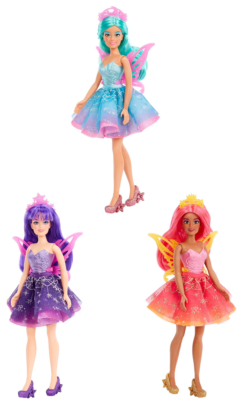 Dream Ella Color Change Surprise Fairies Celestial Series Doll - Aria, Star Inspired Fairy Fashion Doll with Iridescent Sparkly Wings, Tiara & Purple Hair, Multicolor (585114)