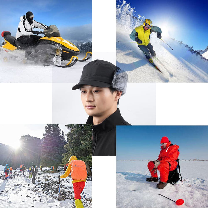 Winter Waterproof Cadet Cap Trapper Aviator Pilot Trucker Hat Earflaps Hunting Elmer Hunter, Purple, Large