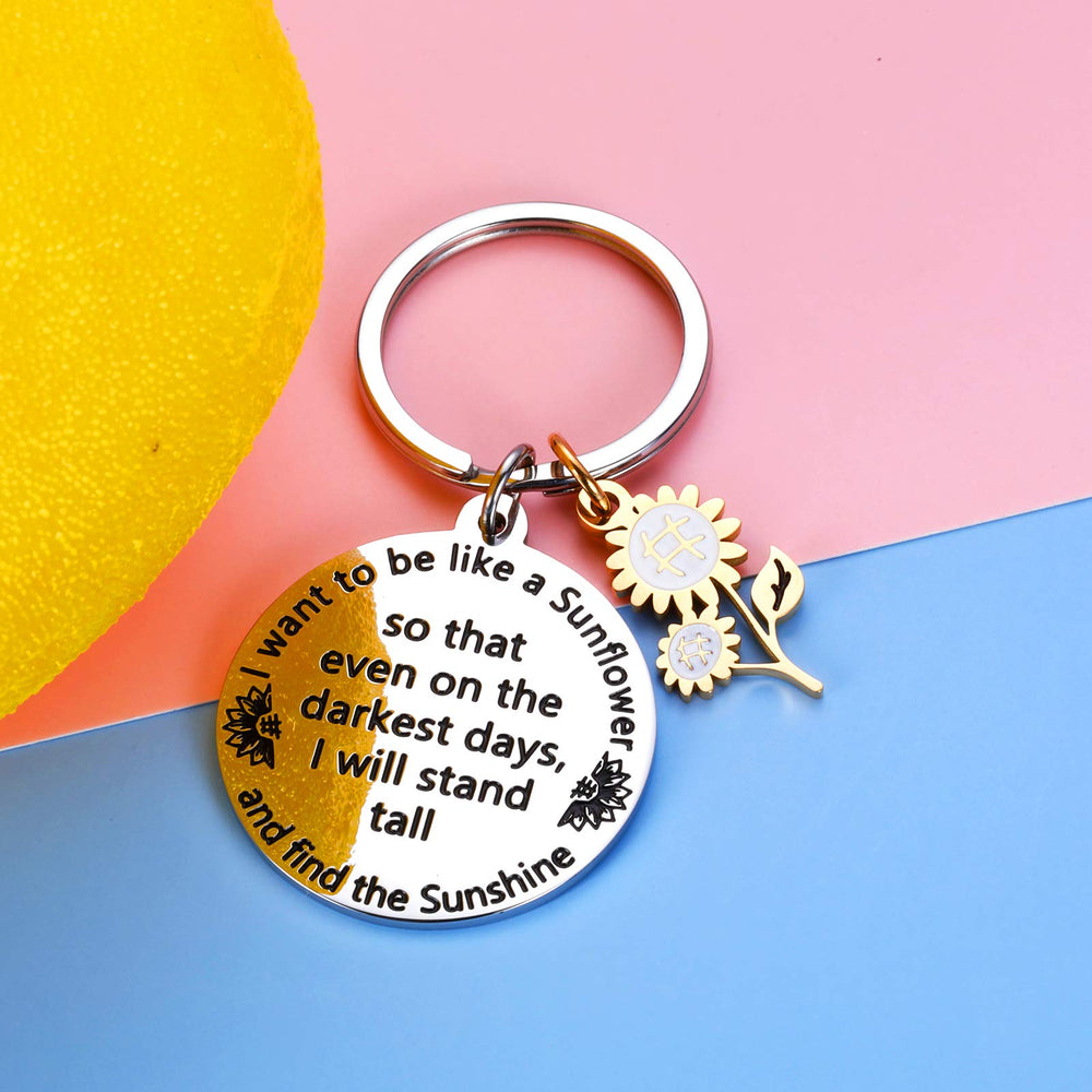 Sunflower Gifts for Women Sunflower Keychain Inspirational Bulk Gifts Birthday Christmas Sweet Graduation Floral Gifts for Adult Teen Girls Daughter Come of Age Friendship Present Stocking Stuffers