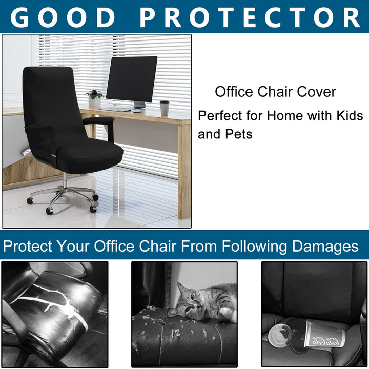 Printed Office Chair Covers, Stretch Computer Chair Cover Universal Boss Chair Covers Modern Simplism Style High Back Chair Slipcover (Butterfly, Large)