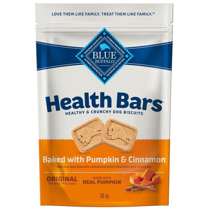 Health Bars Crunchy Dog Biscuits, Oven-Baked With Natural Ingredients, Pumpkin &amp; Cinnamon, 16-oz Bag