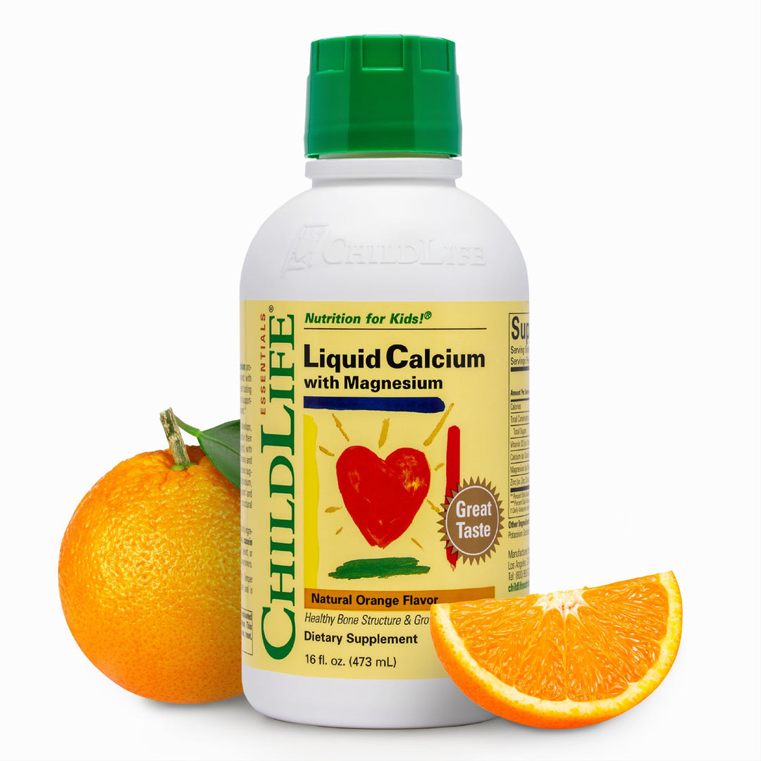 ChildLife Essentials Liquid Calcium Supplement for Kids - Baby Calcium with Magnesium, Zinc, and Vitamin D3 - Orange Flavor, 16 fl oz (4 Pack)