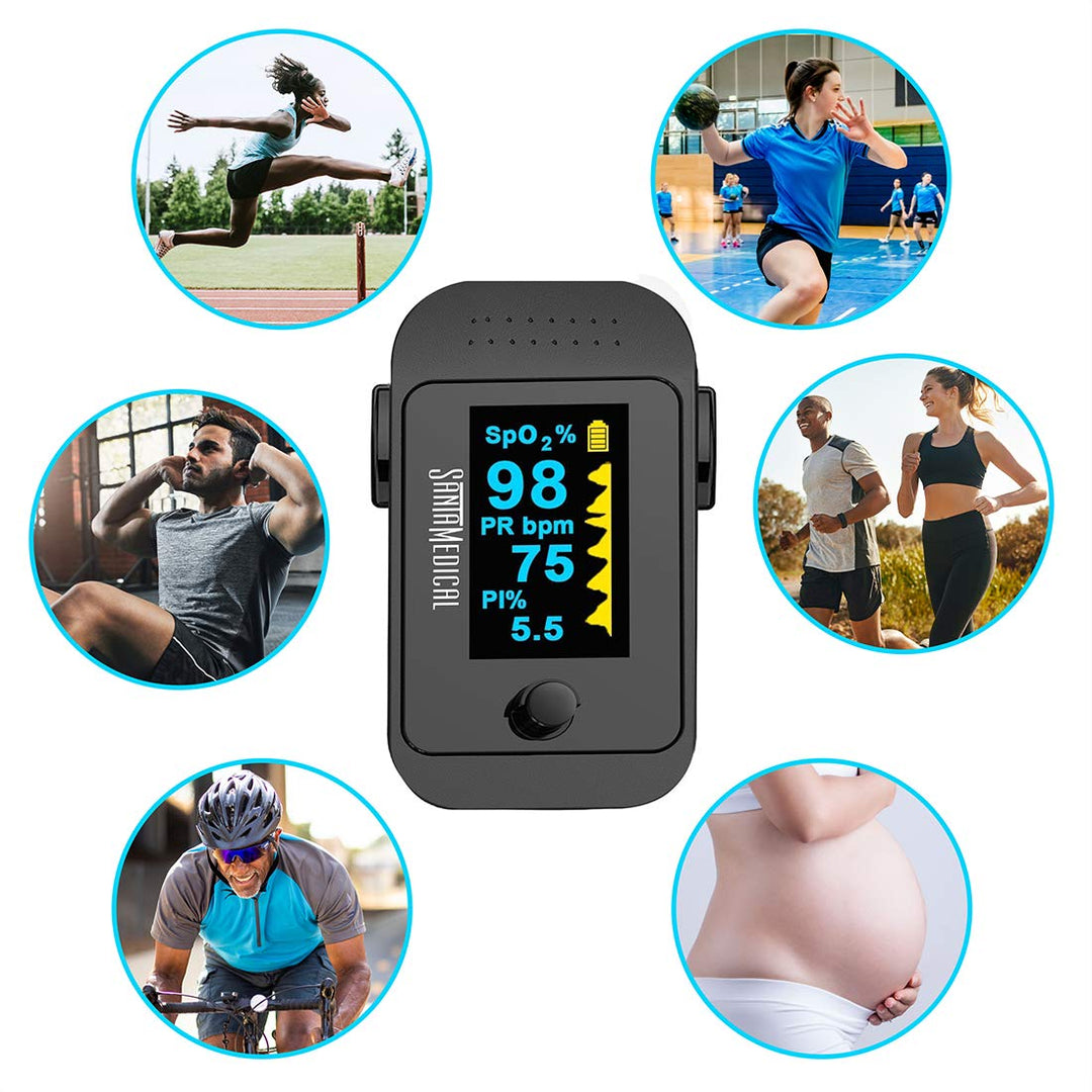 Santamedical Dual Color OLED Pulse Oximeter Fingertip, 