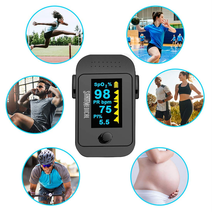 Santamedical Dual Color OLED Pulse Oximeter Fingertip, 
