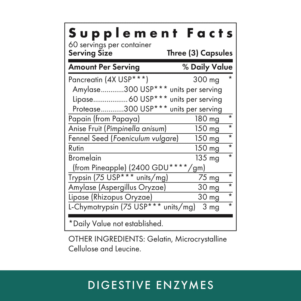 Health Naturopathic Programs Digestive Enzymes - 180 Capsules - Assists in Digesting Protein, Fats, Starch, Dairy & Carbohydrates - 60 Servings