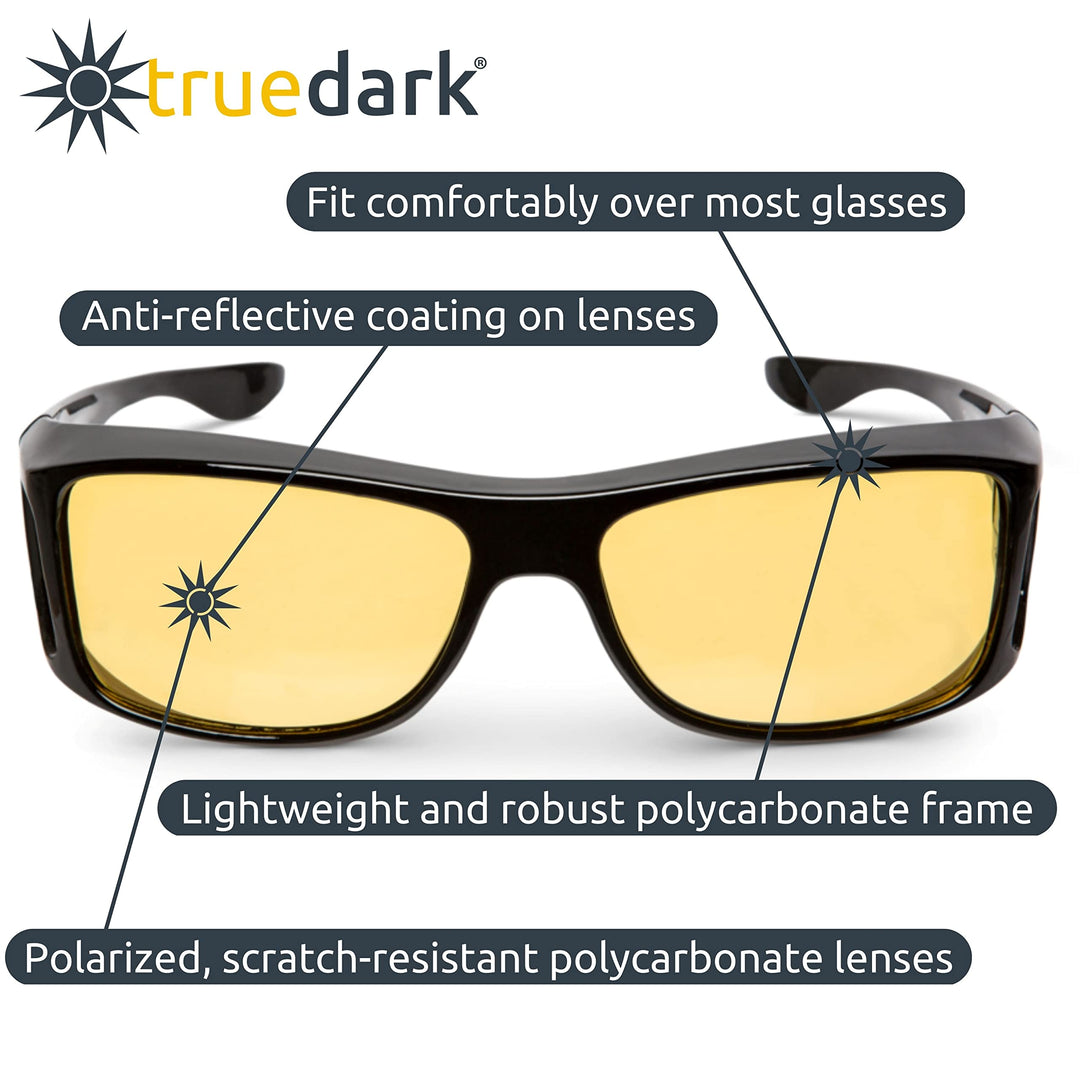Daylights Amber Fitover Blue Light Blocking Glasses to Reduce Eye Strain and UV Glare - For Men &amp; Women, Computer Screen, Gaming, TV, Phone - by Dave Asprey