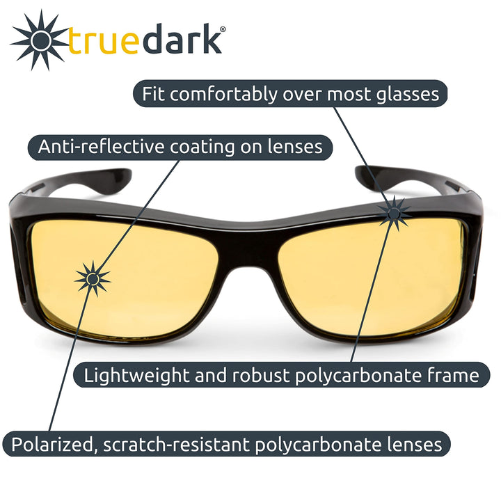 Daylights Amber Fitover Blue Light Blocking Glasses to Reduce Eye Strain and UV Glare - For Men &amp; Women, Computer Screen, Gaming, TV, Phone - by Dave Asprey
