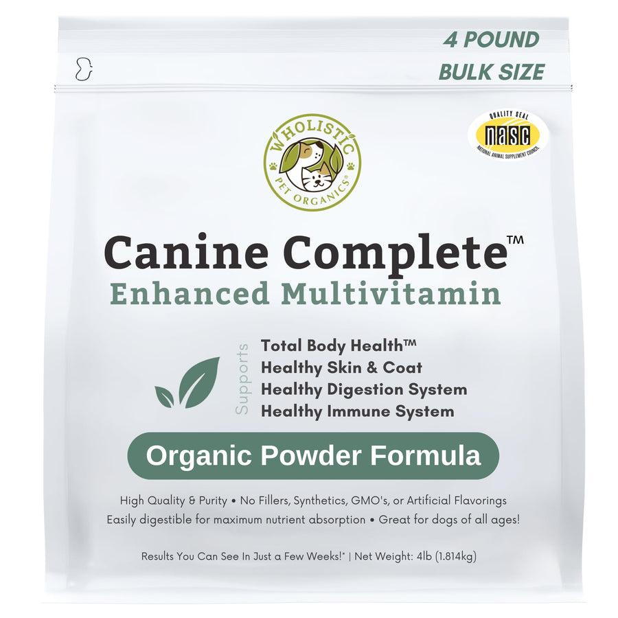 Canine Complete Dog Multivitamin - 4 Lb - Nutrient-Rich Multi-Vitamins and Supplements - Whole-Food Powder for Immune System, Skin, Coat & Overall Health