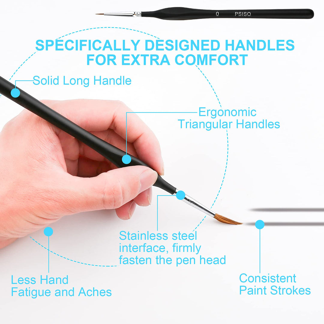 10 PCS Miniature Paint Brushes Kit, Fine Detail Painting Brush Micro Professional Tiny Paints Brush Set for Watercolor, Oil, Face, Acrylic, Nail, Line Drawing, Scale Model Painting