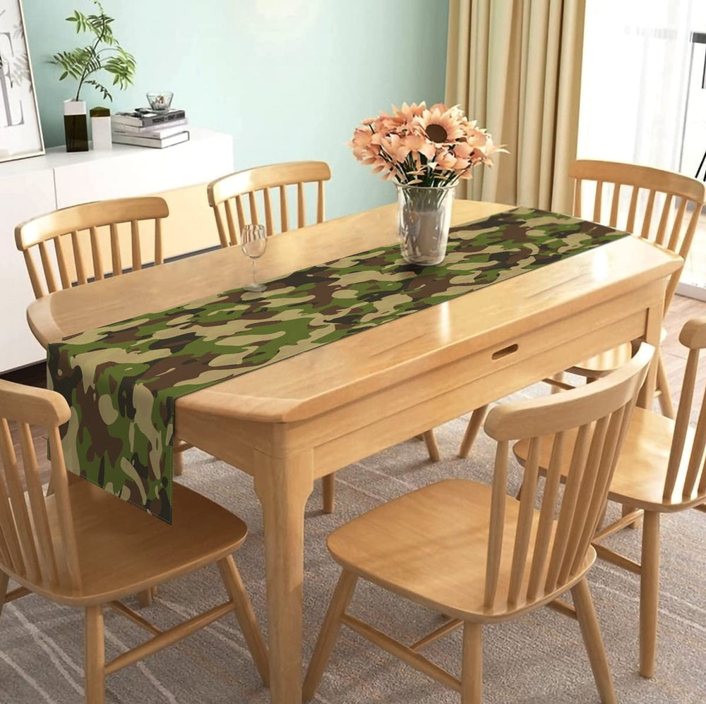 Nepnuser Linen Camo Table Runner Army Military Camoufla
