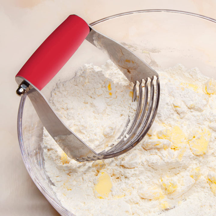 Pastry Shortening Blender Cutter,Stainless Steel Dough Masher for Butter, Biscuit,Baking, Kneading,Dough, Flakier and Fluffier Pie Crusts, Almond - Hand Kitchen Tool (1, Black)