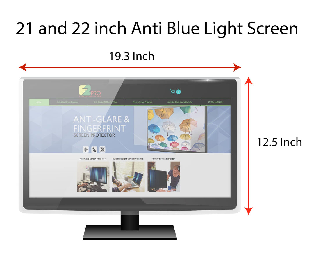 Anti Blue Light Screen Filter for 21 and 22 Inches Wide