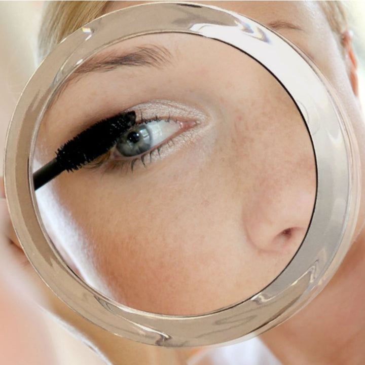15X Magnifying Mirror – Use for Makeup Application - Tweezing – and Blackhead / Blemish Removal – Round Mirror with Three Suction Cups for Easy Mounting , 6 Inch