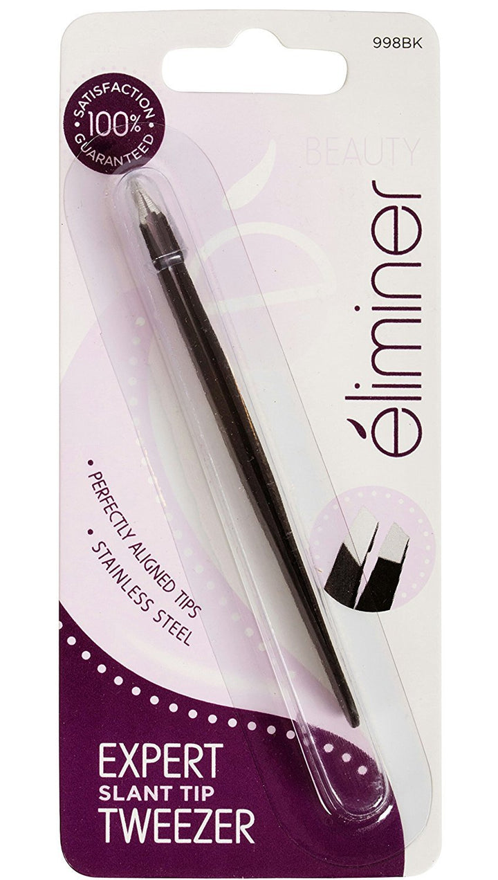 Black : Expert Slant Tip Tweezers, Stainless Steel, Perfect for Eyebrow Shaping, 100% Satisfaction Guaranteed (black)