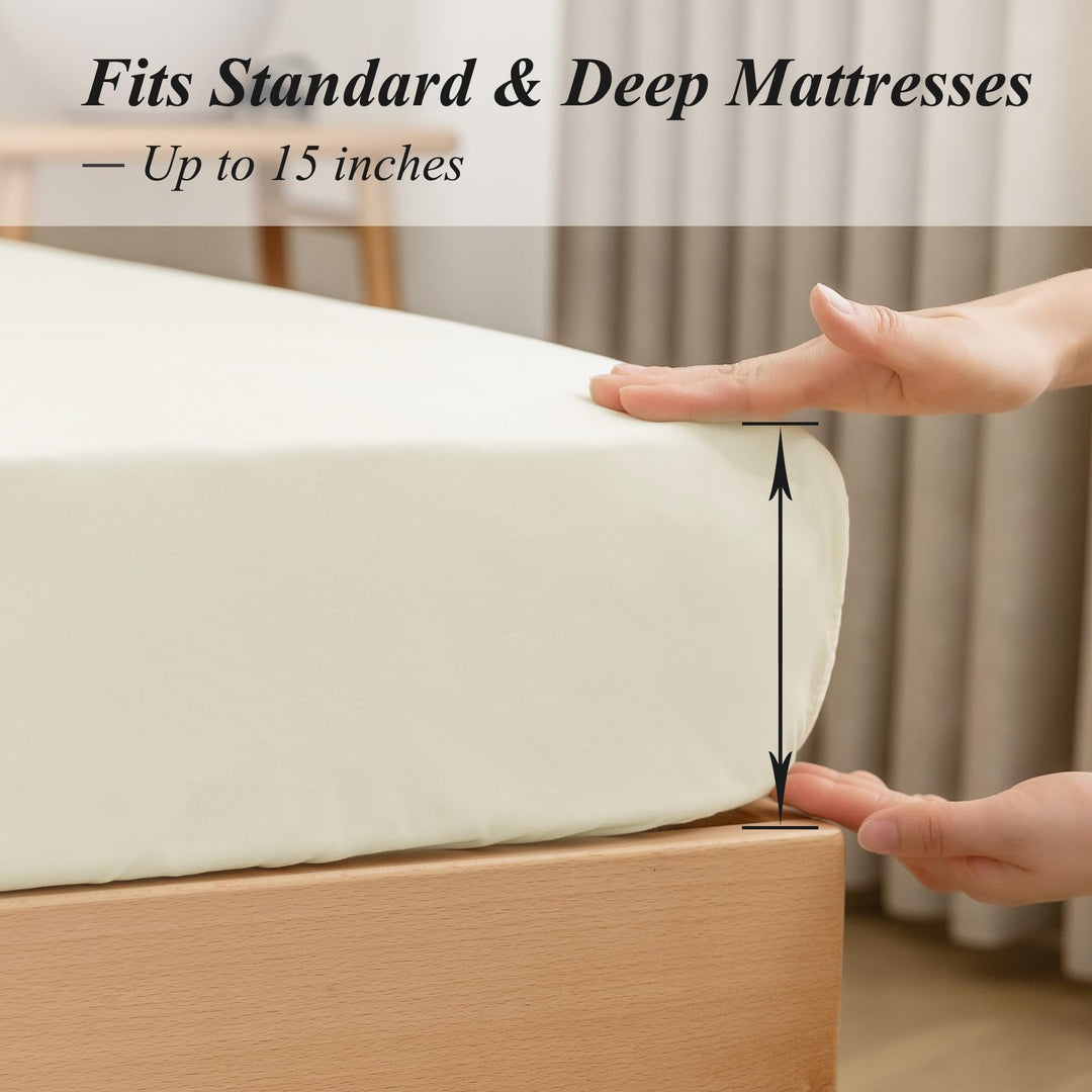 King Fitted Sheet Only - Snug Fit for King, California King or RV Camper Short King Size Mattress (Deep: 5 to 13), Non-Slip &amp; Ultra Soft - Yellow