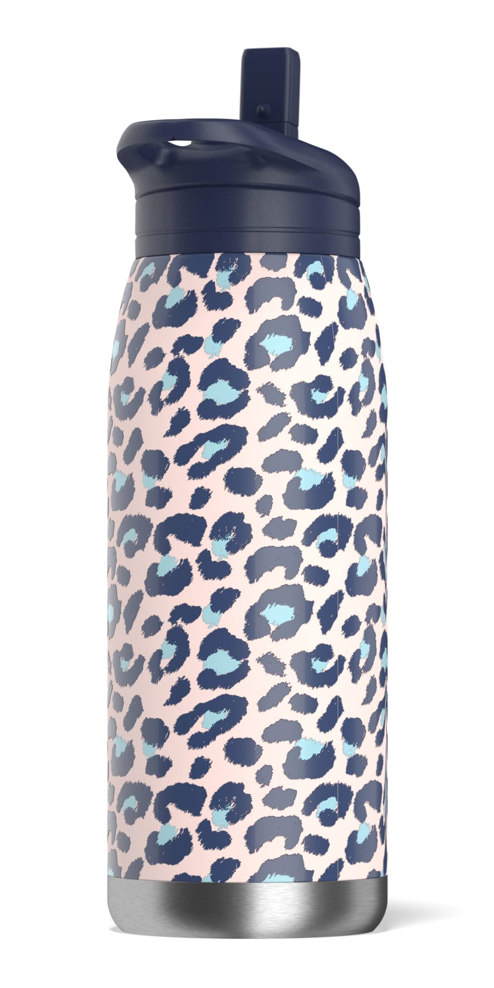 Artisan 32oz Insulated Water Bottles with Straw Lids | Leak-Proof and Vacuum Insulated, Double Walled Stainless Steel Water Bottles Featuring Chic and Stylish Designs (Pink Leopard)