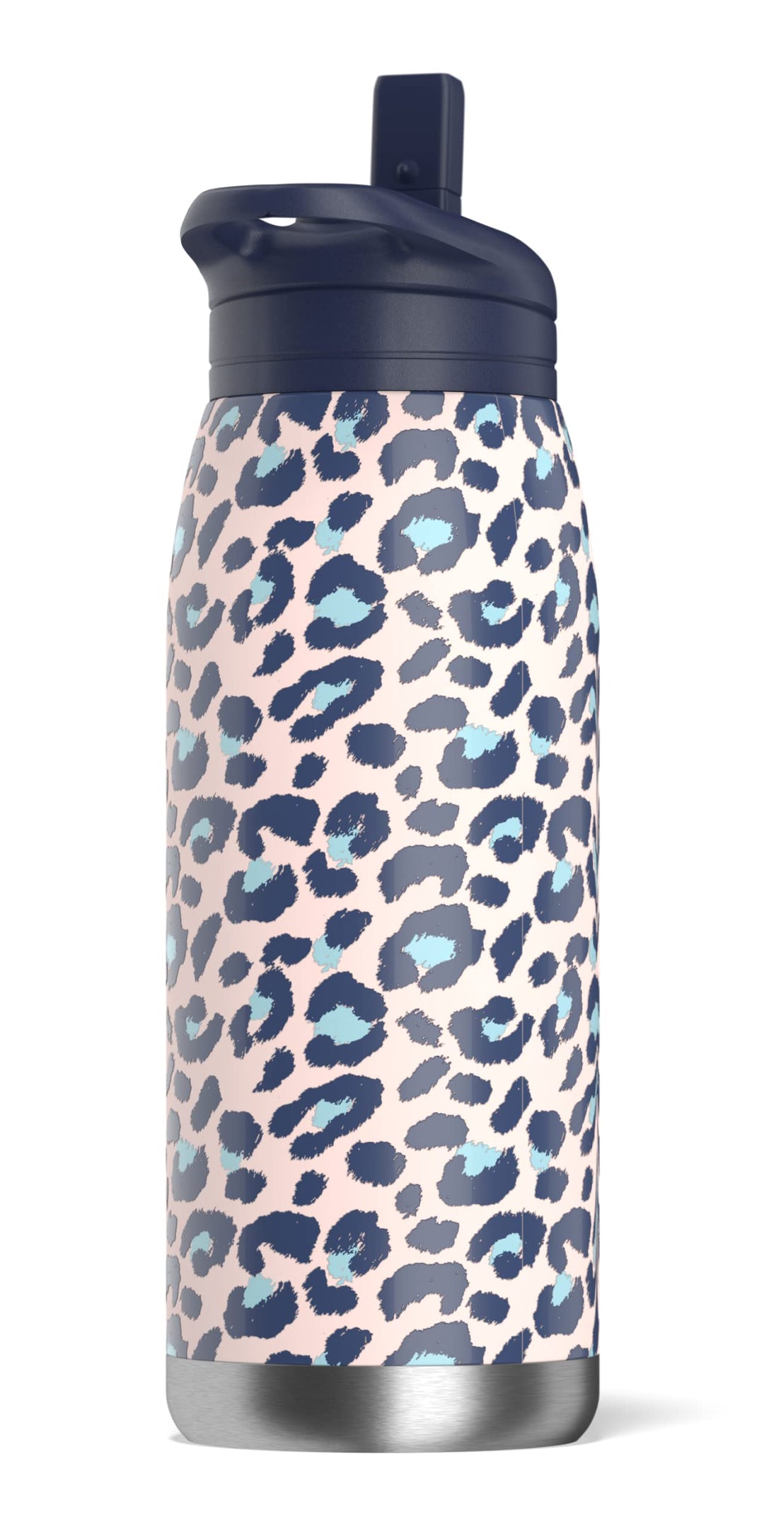 Artisan 32oz Insulated Water Bottles with Straw Lids | Leak-Proof and Vacuum Insulated, Double Walled Stainless Steel Water Bottles Featuring Chic and Stylish Designs (Pink Leopard)