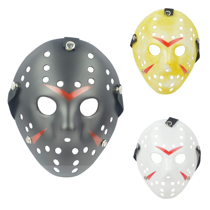 3Pcs Jason Hockey Mask Costume Mask Prop for Cosplay Masquerade Party Halloween Decorations Dress Up