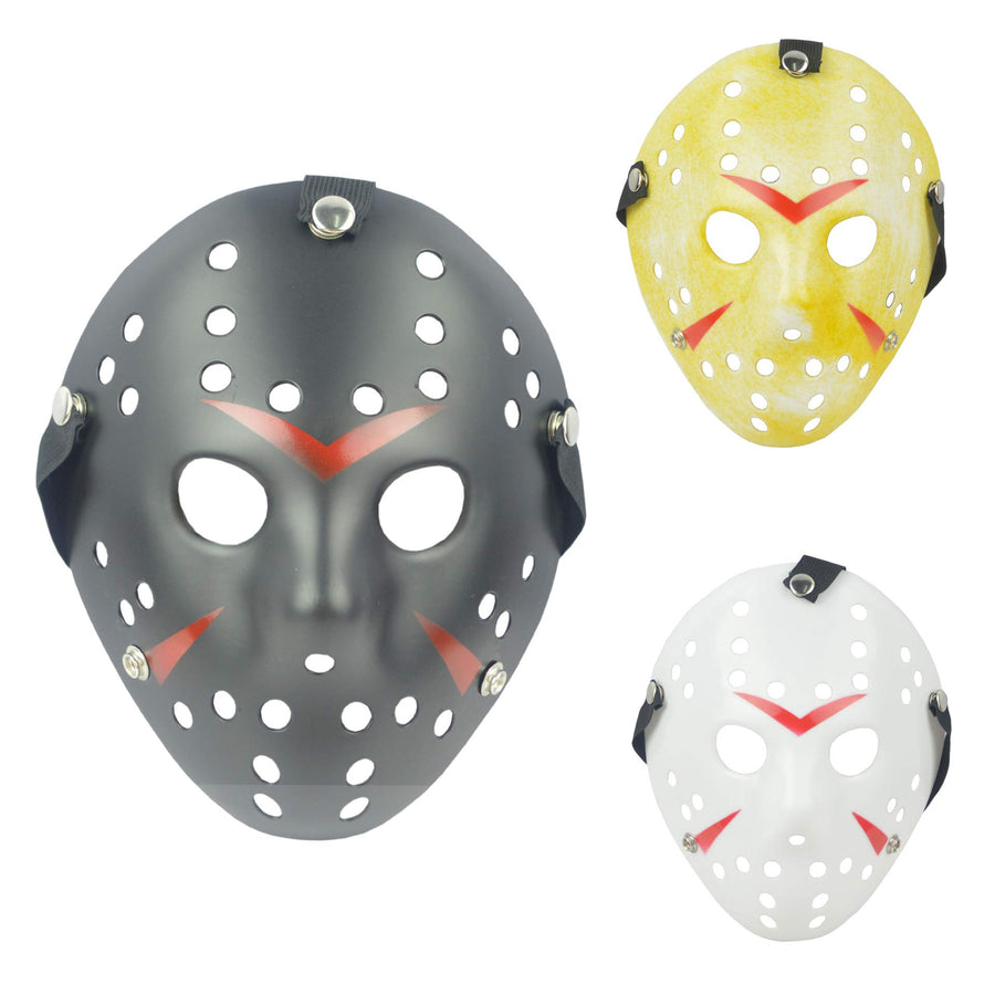 3Pcs Jason Hockey Mask Costume Mask Prop for Cosplay Masquerade Party Halloween Decorations Dress Up