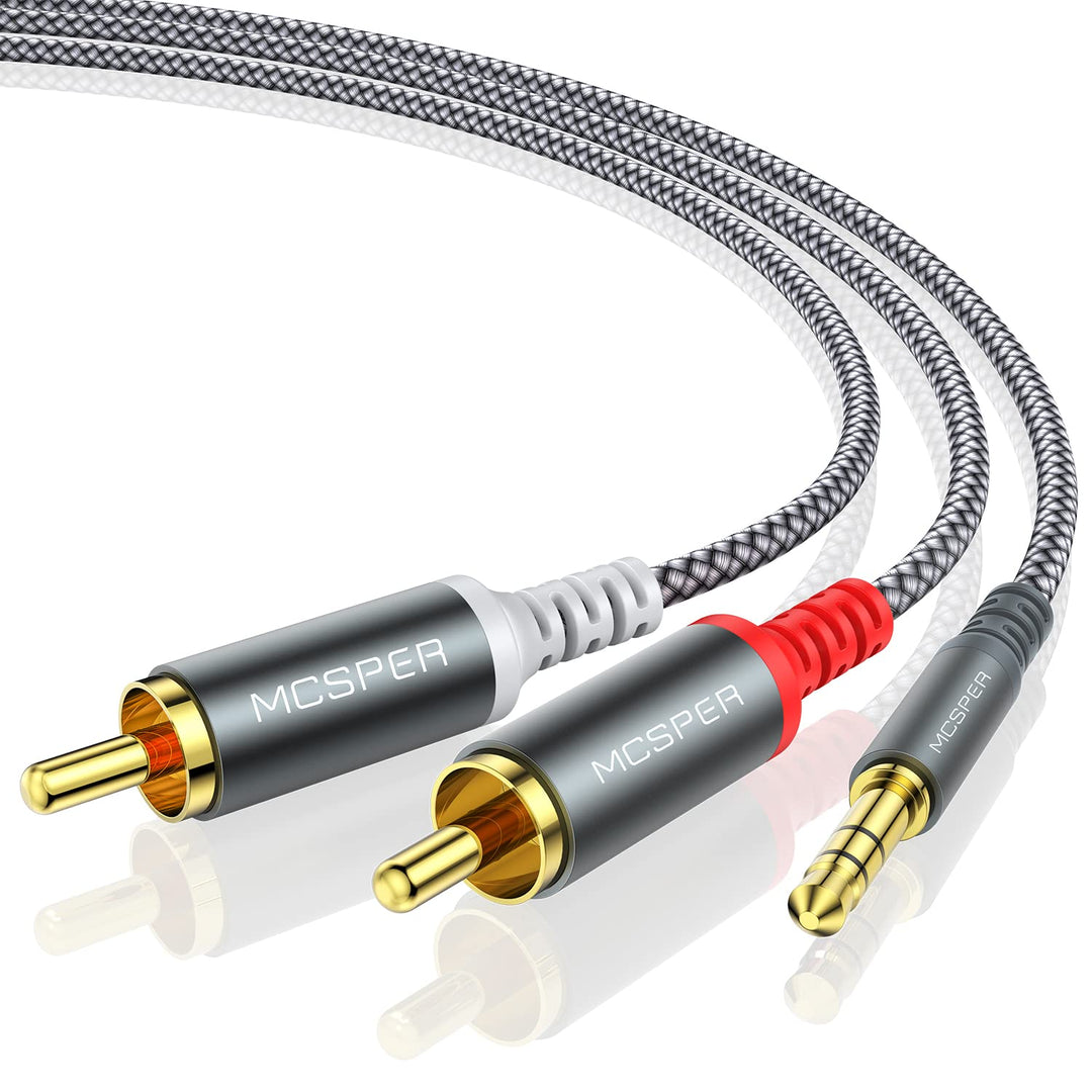 MCSPER RCA to 3.5mm AUX Cable, (6.6 Feet) 3.5 mm 1/8 to