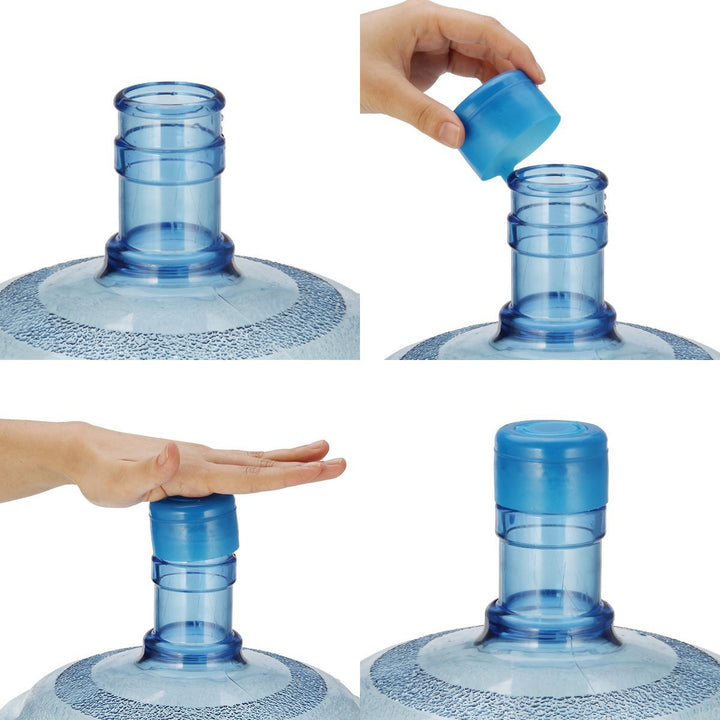 5PCS 55mm 3 and 5 Gallon Non-Spill Caps,Replacement Water Bottle Snap On Cap Anti Splash Peel 5 Piece