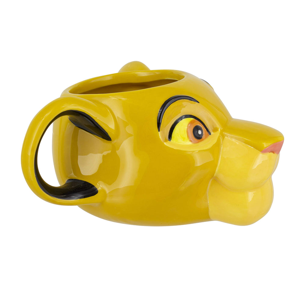 Simba Lion King Shaped Mug | Novelty Oversized Coffee Tea Ceramic Cup | Unique & Super Fun Way of Drinking Your Favourite Beverage, 500 milliliters, Multicolored