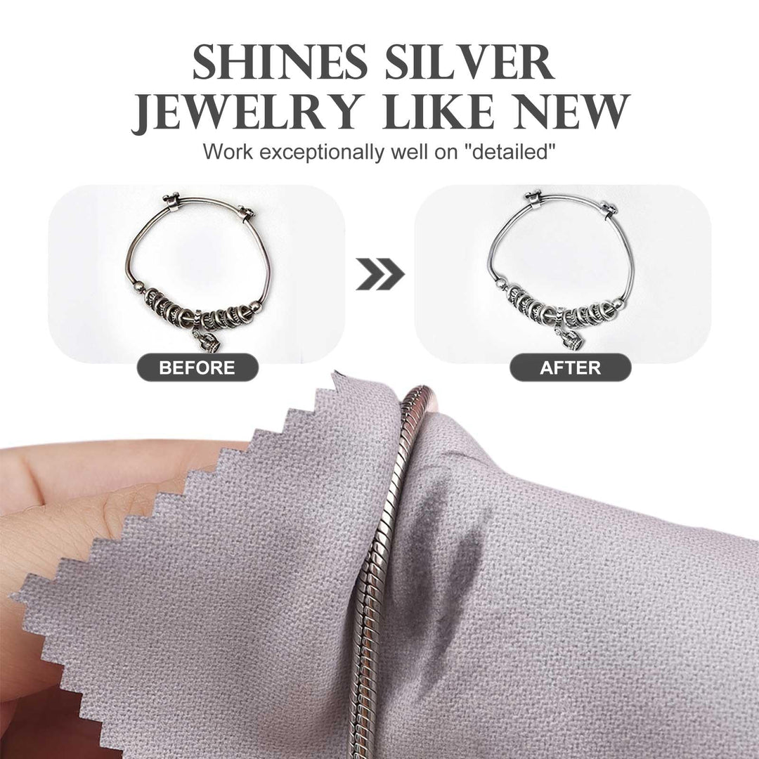 50pcs Jewelry Cleaning Cloth Gray Polishing Cloth for Sterling Silver Gold Platinum Small Polish Cloth 8x8cm
