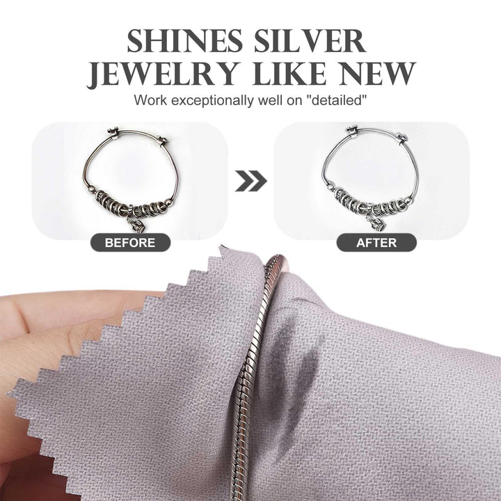 50pcs Jewelry Cleaning Cloth Gray Polishing Cloth for Sterling Silver Gold Platinum Small Polish Cloth 8x8cm