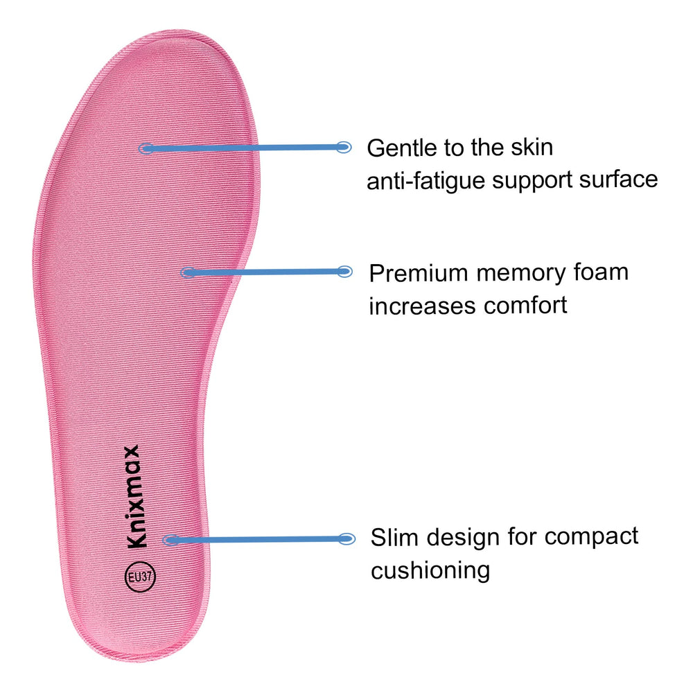 Knixmax Memory Foam Insoles for Women Men, Super Soft S