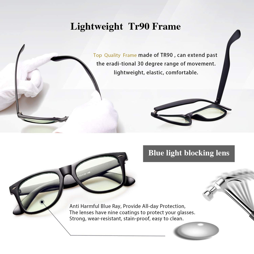 GYsnail Blue Light Blocking Glasses for Men, Eye Strain