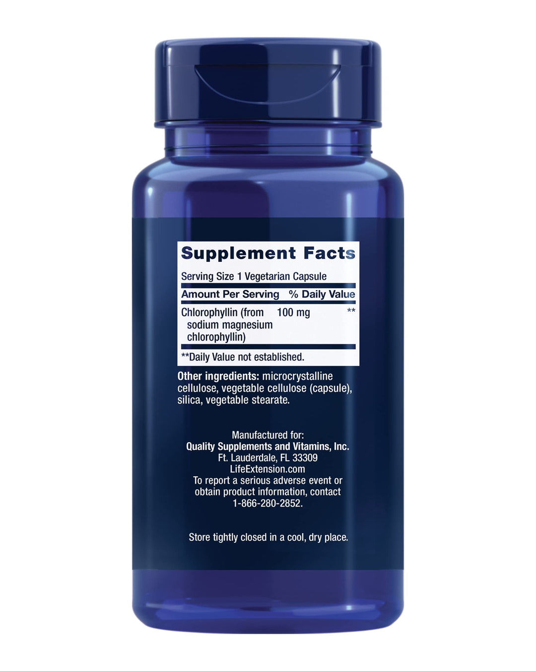 Life Extension Chlorophyllin, antioxidant & DNA Health Support, Gluten-Free, Non-GMO, Vegetarian, 100 Vegetarian Capsules
