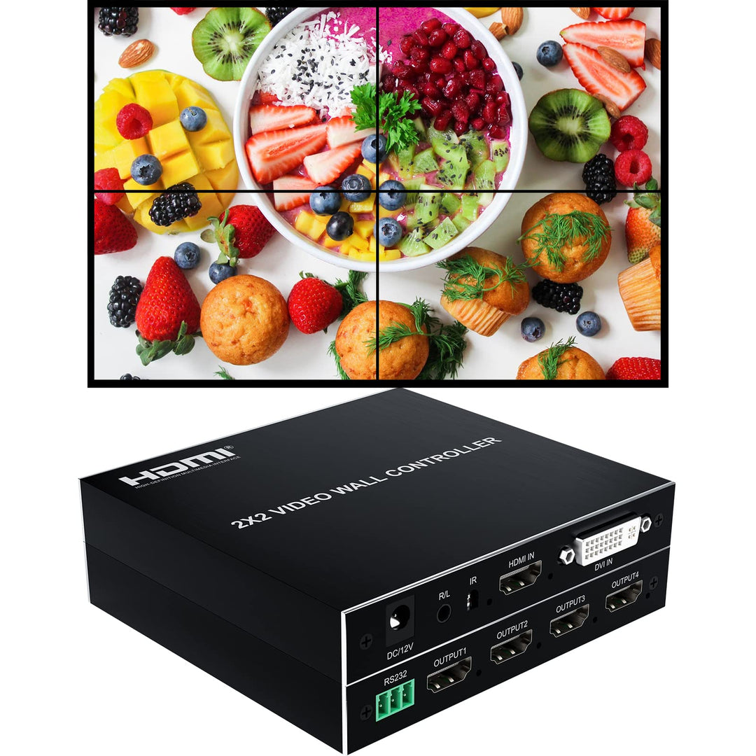 Video Wall Controller 2x2 1080P@60Hz 1 HDMI Input and 4 HDMI