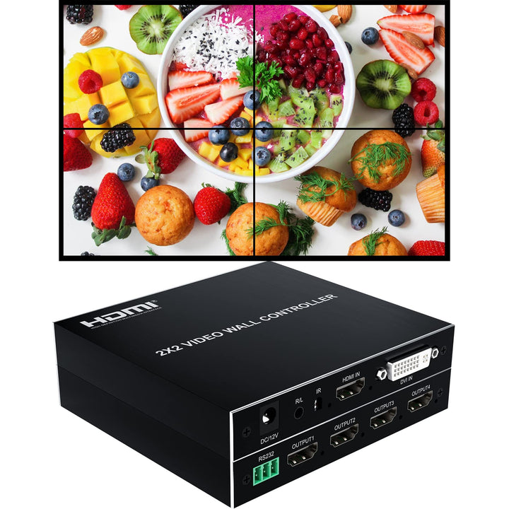 Video Wall Controller 2x2 1080P@60Hz 1 HDMI Input and 4 HDMI