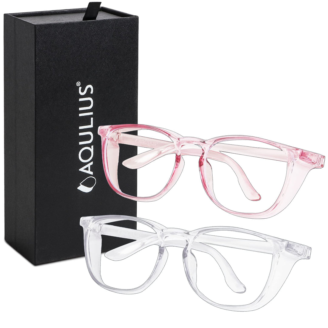 Aqulius 2 Pack Stylish Safety Glasses Goggles Anti Fog,