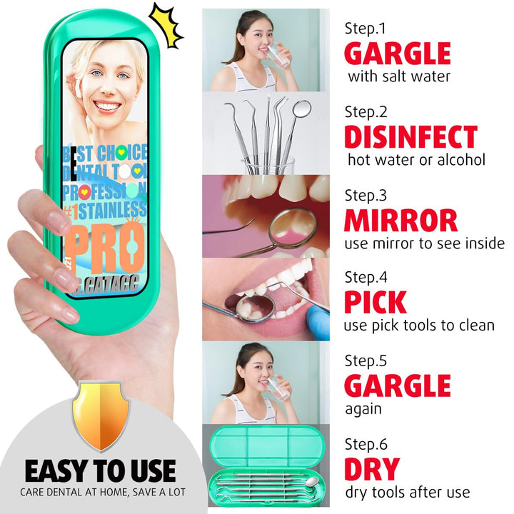 G.CATACC Dental Tools with Case, Teeth Cleaning Tools, 